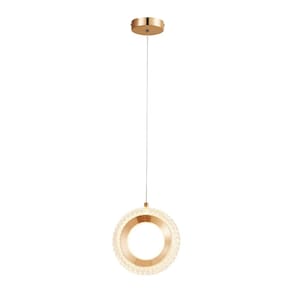 Lustre Pendente Astraled Helvetios PT-9122 Dourado Brilho Led Bivolt