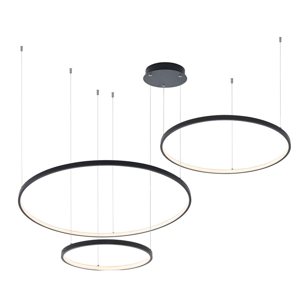Lustre Pendente Astraled Bevis PL-9732 Preto Led Bivolt