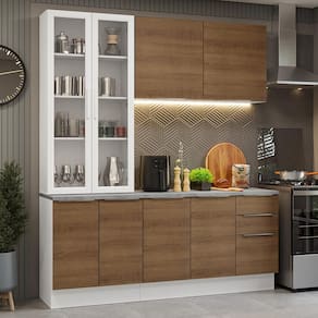 Armário de Cozinha Completa 190cm Branco/Rustic Stella Madesa 03