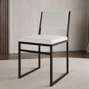 Cadeira De Jantar Industrial Isa Assento Corino Branco