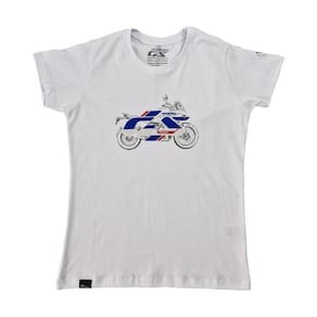 Camiseta Feminina BMW Motorrad R1300 GS Trophy Branca