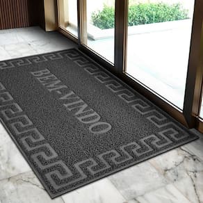 1 Tapete Porta Capacho Bem Vindo Antiderrapante PVC Gf 60X90