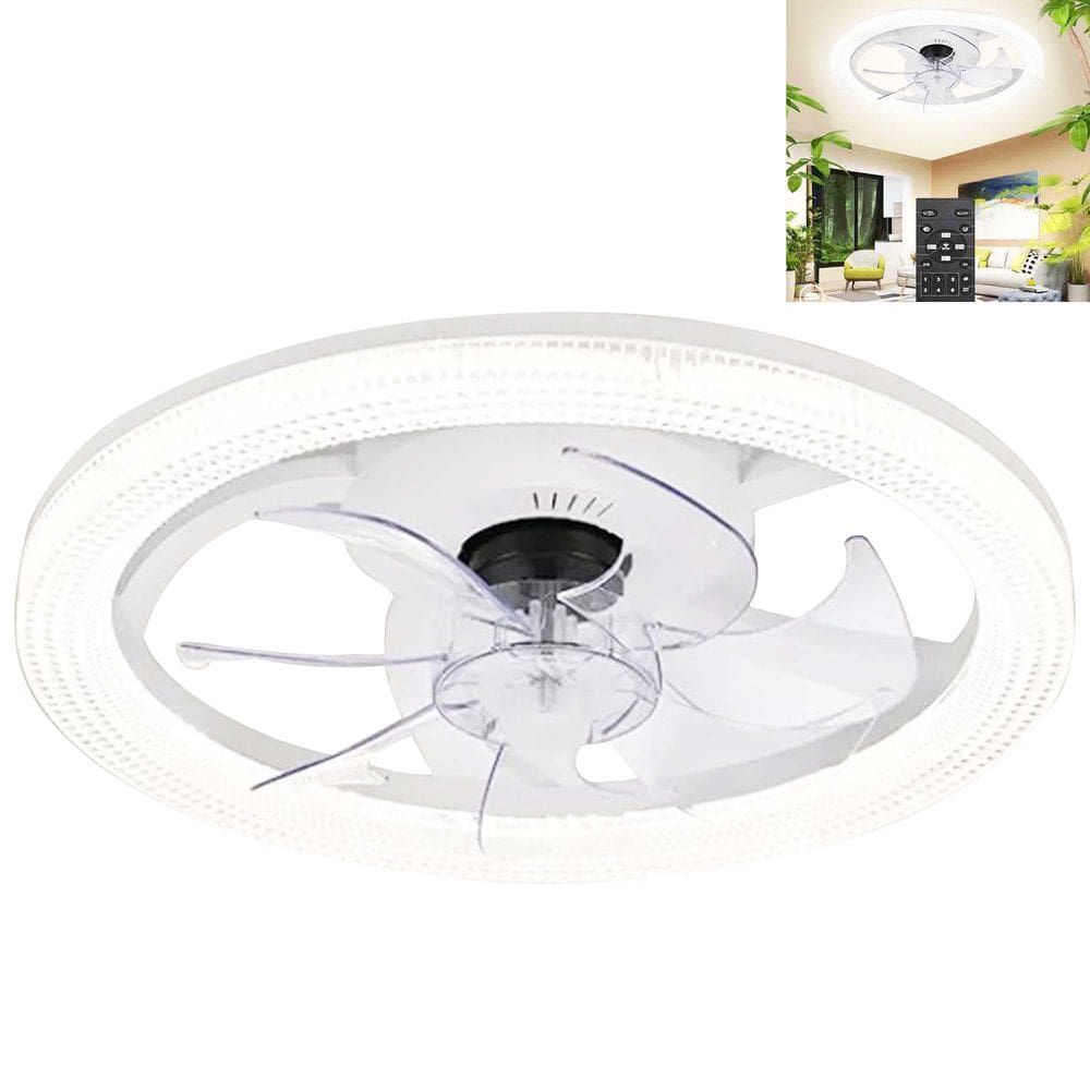 Ventilador Lustre Lampada de Teto Luxo Grande Led Ajustável Quarto Casa Controle 3 em 1 Apartamento Sala de Estar Silencioso Branco Frio Quente