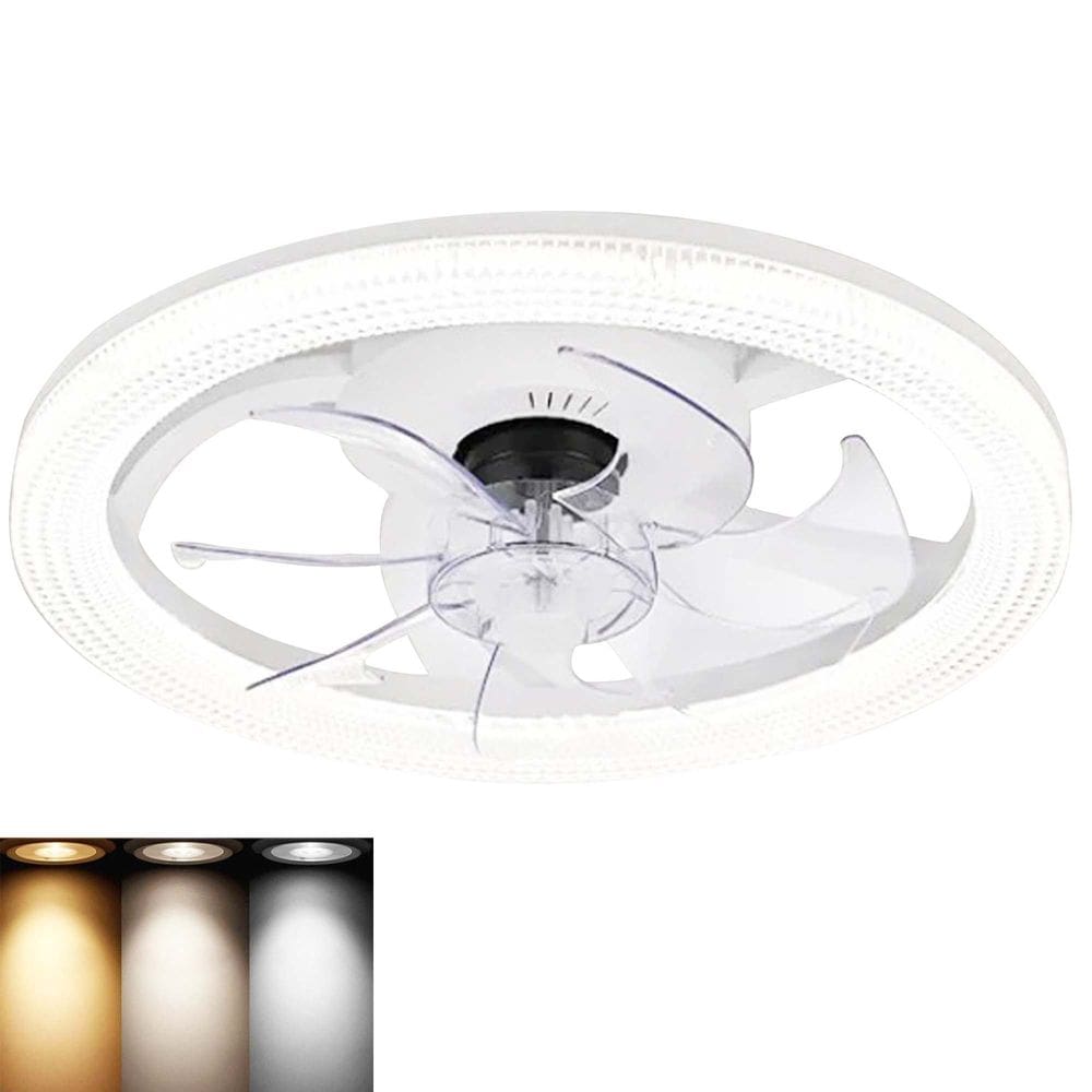 Ventilador Lustre Lampada de Teto Luxo Grande Led Ajustavel Controle 3 em 1 Quarto Casa Apartamento Sala de Estar Branco Frio Quente Silencioso
