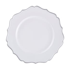 Sousplat Em Polipropileno 33cm Rafimex Branco e Prateado