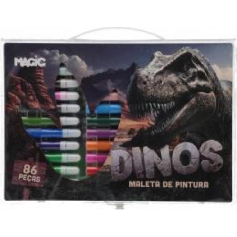 Maleta De Pintura 86 Pecas - Dinossauros