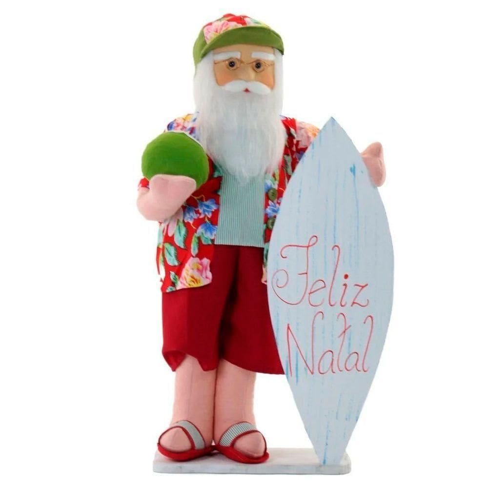 Boneco Natal Papai Noel Surfista Natalino 80cm