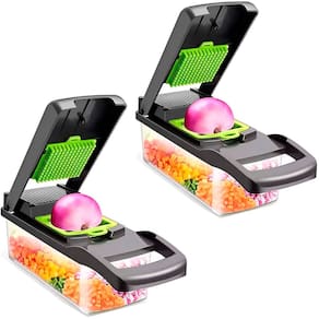 Kit 2 Cortadores de Alimentos Multifuncional 9 em 1