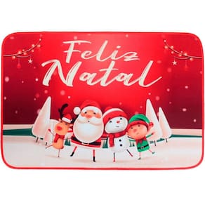 Tapete Capacho Porta Decoração Feliz Natal Enfeite 39x59cm