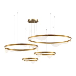Lustre Pendente Astraled Lomy PL-9854 Dourado Led Bivolt