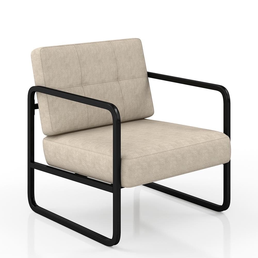 Poltrona Decorativa Dinamarca Industrial Preto/sued.bege - M.a