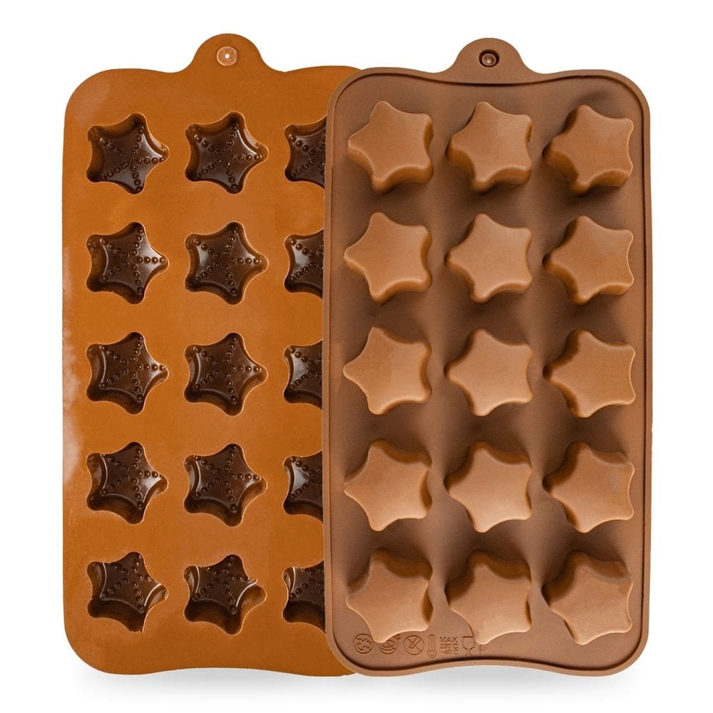 Forma de Silicone Estrelas Relevo Confeitaria Molde Multiuso