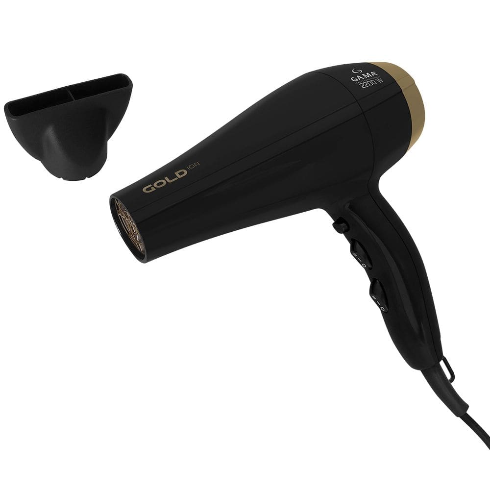 Secador de Cabelos Gold Ion com Óleo Essencial de Argan 2200W Preto 110V