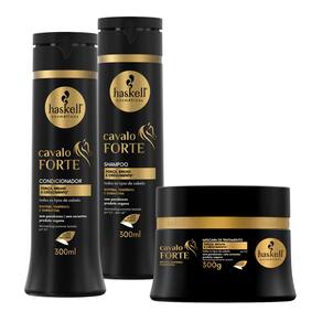 Kit Cavalo Forte Haskell Shampoo 300ml + Condicionador 300ml + máscara 300g