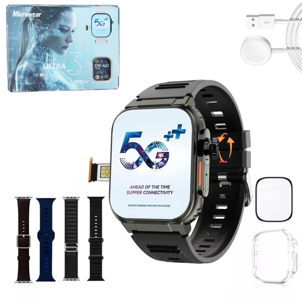 Smartwatch Ultra 3 Ai Android Chip 5g Câmera Wi-fi GPS NFC