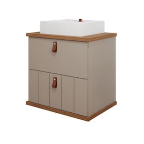 Gabinete Para Banheiro 60cm 100% Mdf 1 Gaveta 1 Porta Basculante Milano Mgm Móveis Cappuccino/freijo Cappuccino/freijo