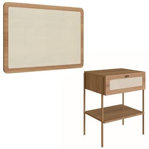 Cabeceira Solteiro 90cm E Mesa 1 Gaveta Arlo A10 Hanover-dourado - Mpozenato