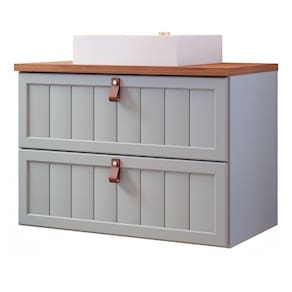 Gabinete Para Banheiro 80cm 100% Mdf 1 Gaveta 1 Porta Basculante Sense Mgm Móveis Pistache/freijo Pistache/freijo
