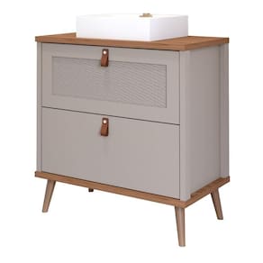 Gabinete Para Banheiro 80cm 100% Mdf 1 Gaveta 1 Porta Basculante Veneto Mgm Móveis Cappuccino/freijo Cappuccino/freijo