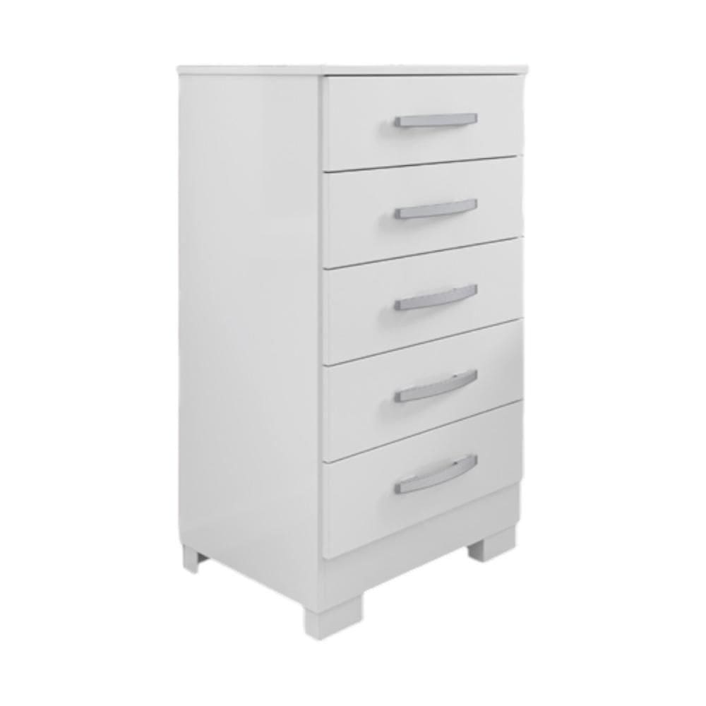 Cômoda 05 Gavetas Espaçosa Pétala Branca