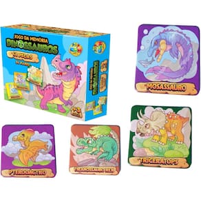 Jogo de Mesa Jogo da Memoria Brinquedo Infantil Dinossauros