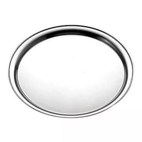 Bandeja Travessa Para Garçom Redonda 36cm em Aço Inox 6 Peças (Ideal para Restaurantes, Lanchonetes e Bares)