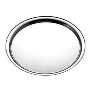 Bandeja Travessa Para Garçom Redonda 36cm em Aço Inox 15 Peças (Ideal para Restaurantes, Lanchonetes e Bares)