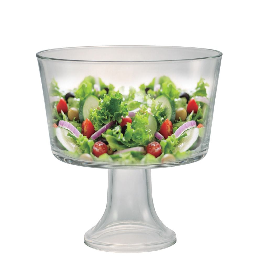 Saladeira de Vidro Redonda Lucca com Pé 1450ml - Ruvolo