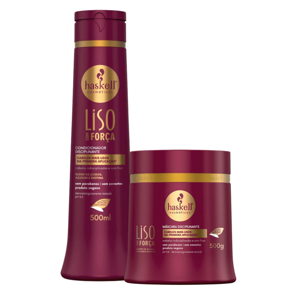 Kit Condicionador e Mascara Haskell Liso com Força 500ml