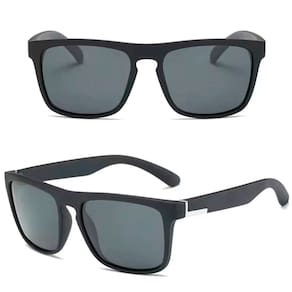 Óculos Masculino De Sol Preto Quadrado Moderno Com Proteção 400UV