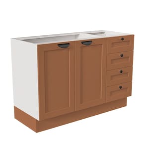 Balcão para Pia 120cm sem Tampo Arizona Cabecasa Madeiramadeira Branco/Terracota