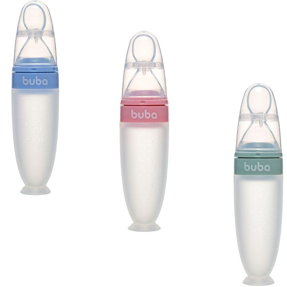Colher Dosadora para Papinha de Bebê em Silicone Ventosa Prática Buba