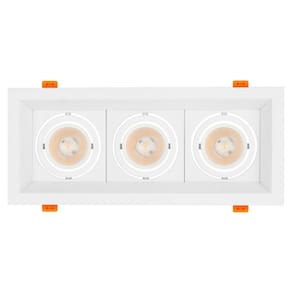 Spot Duplo Recuado 3x10w Embutir Branco - Orbital Triple Branco