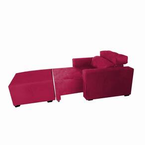Poltrona Sofa Amamentação Retrátil e Reclinável Veneza + Puff Bella Vermelho