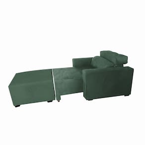 Poltrona Sofa Amamentação Retrátil e Reclinável Veneza + Puff Bella Verde