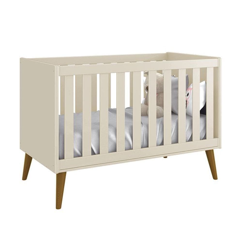 Berço Mini Cama Theo Retrô com Pés Amadeirado - Reller Móveis