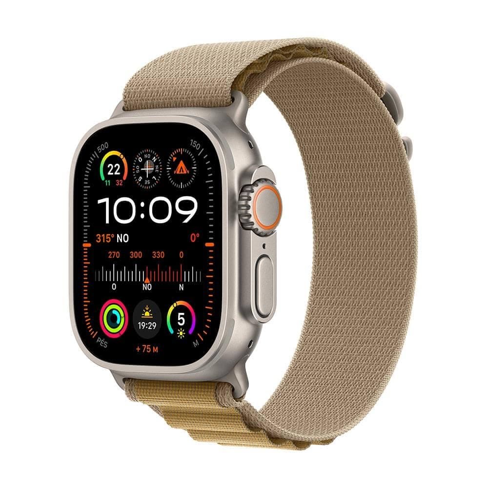 Apple Watch Ultra 2 GPS + Cellular • Caixa natural de titânio de 49 mm • Pulseira loop Alpina canela – G