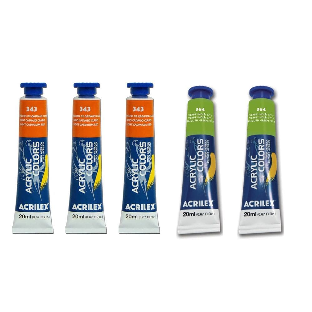 Tintas Acrílicas Para Pintura Artística Kit 5 Un Em 2 Cores