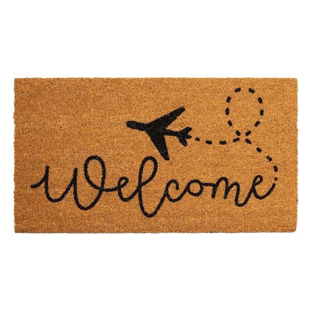 Capacho Fibra De Coco Estampado 29 Bege Preto 0,33x0,60m