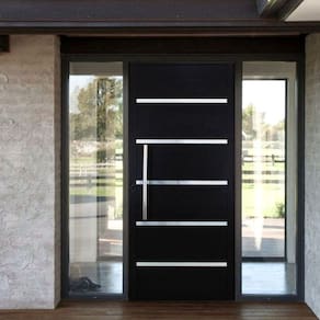 Porta Pivotante Solara Alumínio Puxador Tubolar 210 X 120 Lado Direito Preto