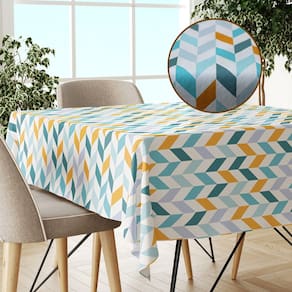 Toalha Mesa Plástica Térmica Chevron Am 1,40 X 5,00m