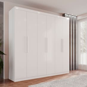 Guarda-roupa Ubatuba Plus 6 Portas 3 Gavetas Branco Neve