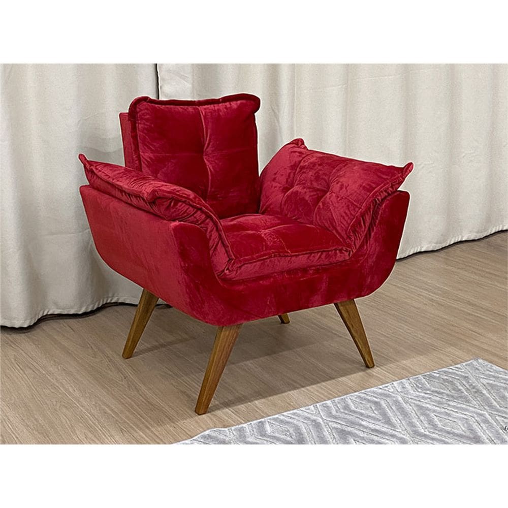 Poltrona Decorativa 1 Lugar Vermelho 608 Opala