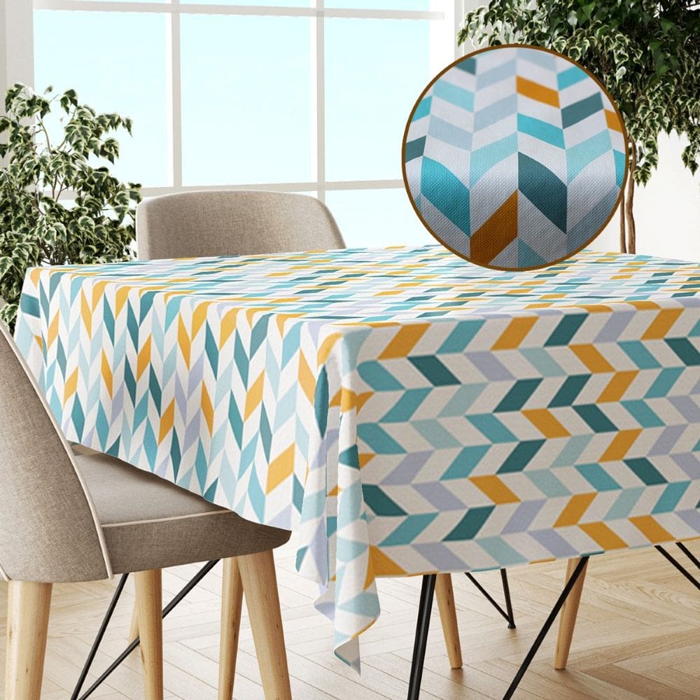 Toalha Mesa Plástica Térmica Chevron Am 10 E 12 Lugares 3,00