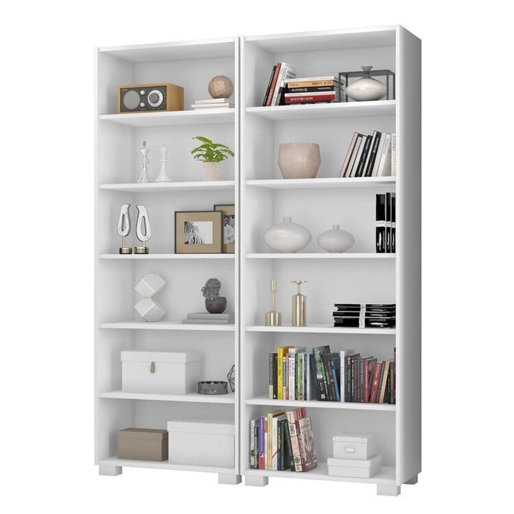 Kit 2 Estantes para Livros 5 Prateleiras 188cmx181,5cm Office