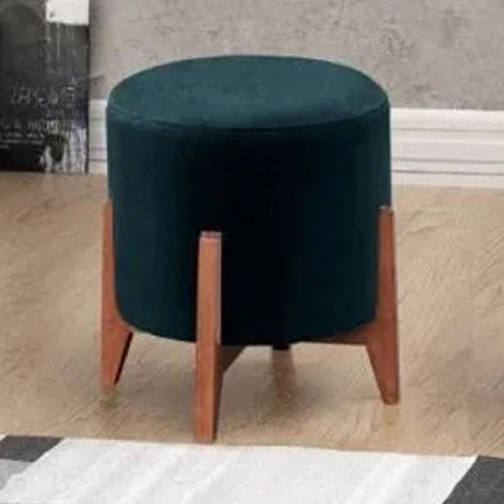 Puff Thor Luxo Material de Madeira Maciça Azul