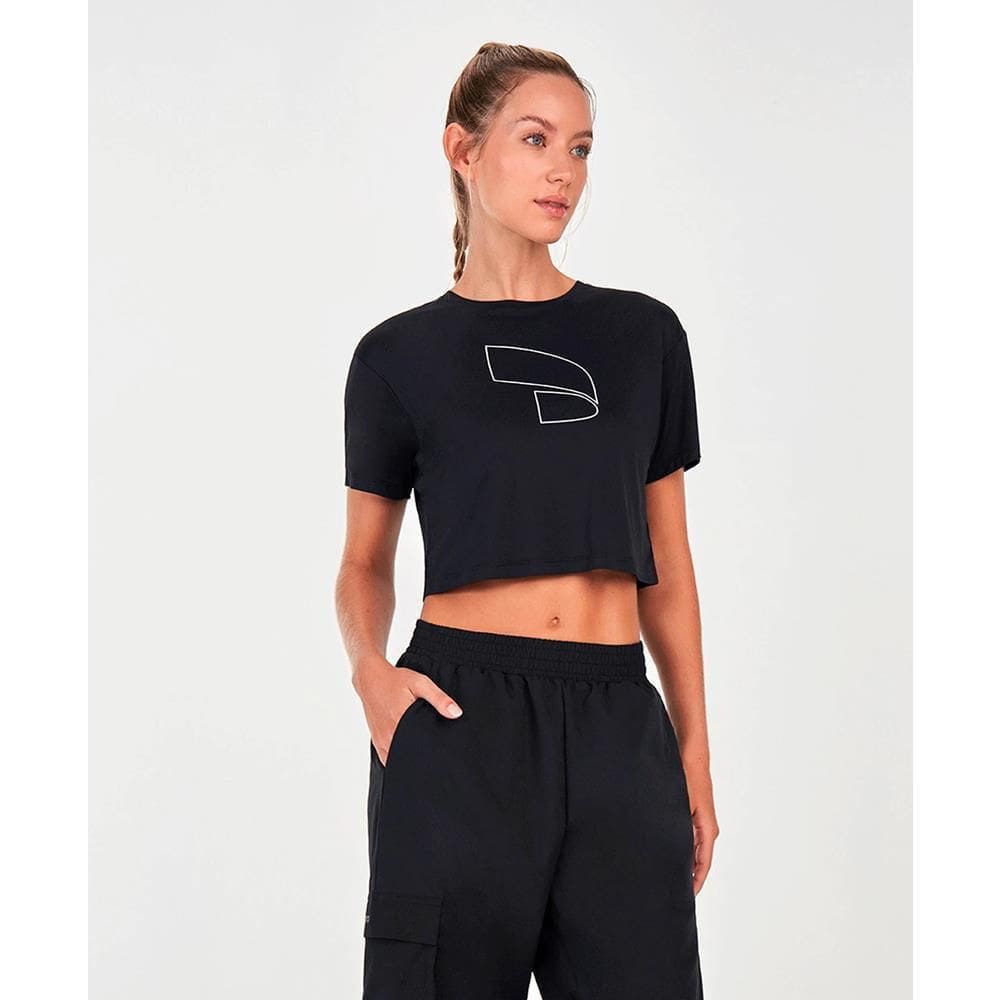 Cropped Alto Giro Feminino T-Shirt Símbolo Academia Fitness