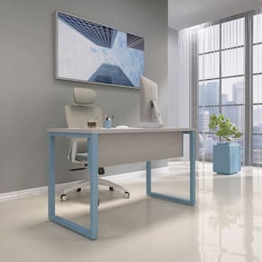 Mesa Madeira 134x60 Cm M134/60p25tub Cinza/Azul