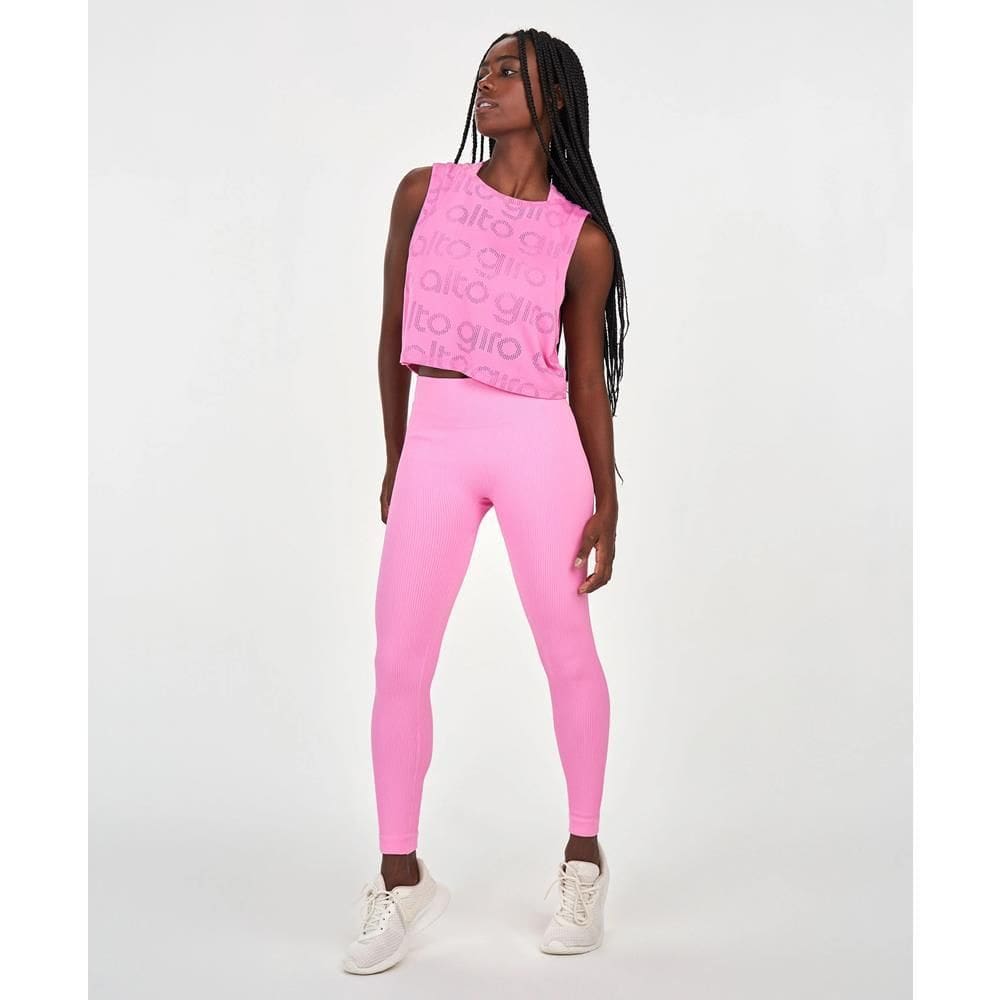 Regata Alto Giro Feminina Cropped Mesh Esportivo Fitness