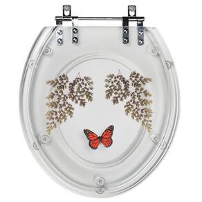 Tampa De Vaso Acrílico Transparente Com Borboleta Vermelha
